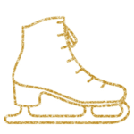 Gold Ice Skating Shoe Icon